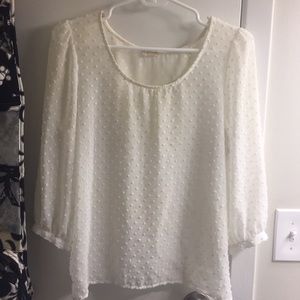 Sheer white long sleeve top